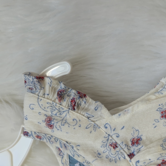 BABY GAP | Infant Red, White, & Blue Floral Sleeveless Fully Lined Dress - Picture 4 of 12